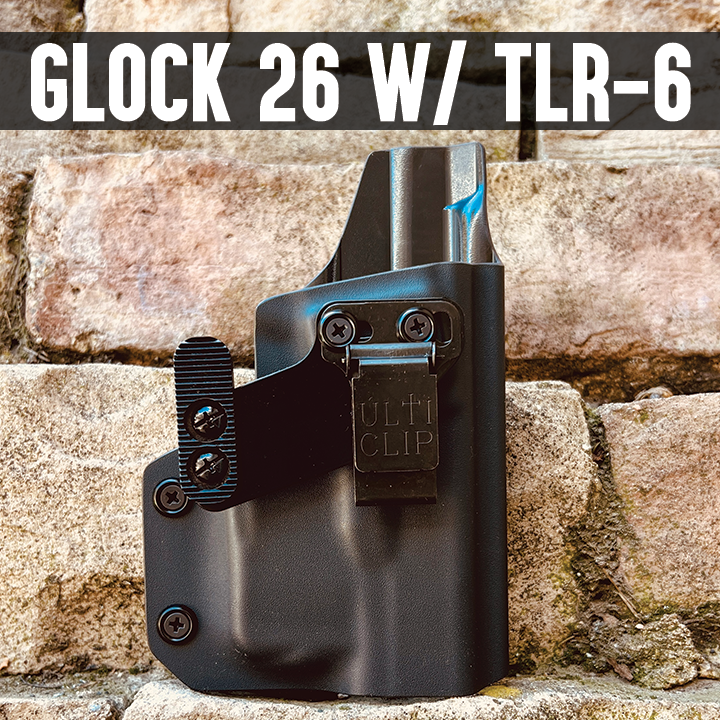 Glock 26 w/ TLR-6 IWB Belt-less Kydex Holster (Black Series)