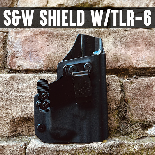 Smith & Wesson 9/40 Shield w/ TLR-6 IWB Belt-less Kydex Holster (Black Series)